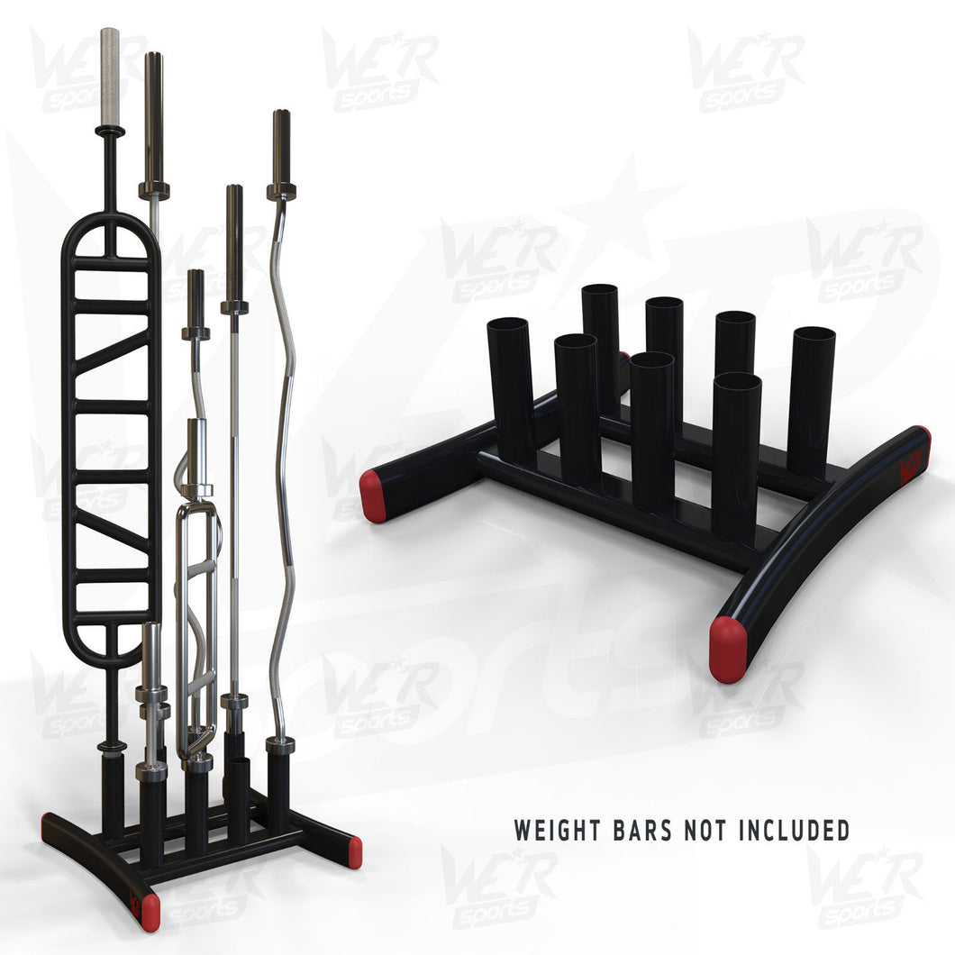Olympic Bar Floor Stand Holds 9 Bars Barbell Curlbar Gym Weight Rack